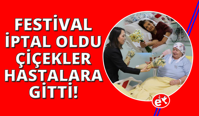 İzmir'de iptal edilen festivalin nergisleri hastanede yüzleri güldürdü