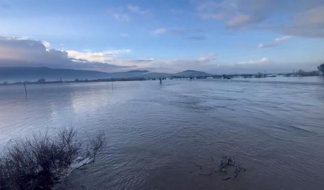 Sarıçay taştı, Bağarası'nda tarım arazileri sular altında