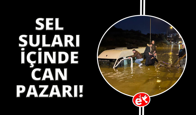 Sele kapılan minibüste can pazarı