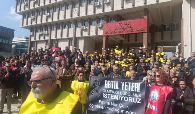 Aliağa'da eğitimcilerden şiddete karşı ortak tepki