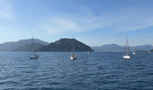 Marmaris'ten Sumud Filosu'na destek için 10 tekne Akdeniz'e açıldı
