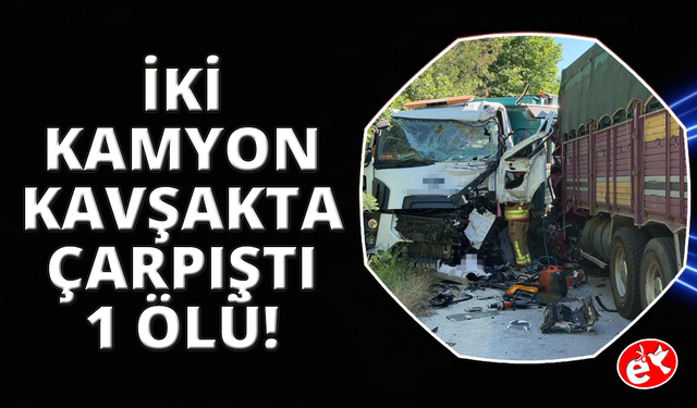 Manisa'da iki kamyon virajda çarpıştı