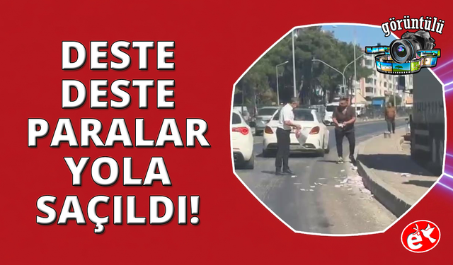 Deste deste paralar yola saçıldı, trafik tamamen durdu