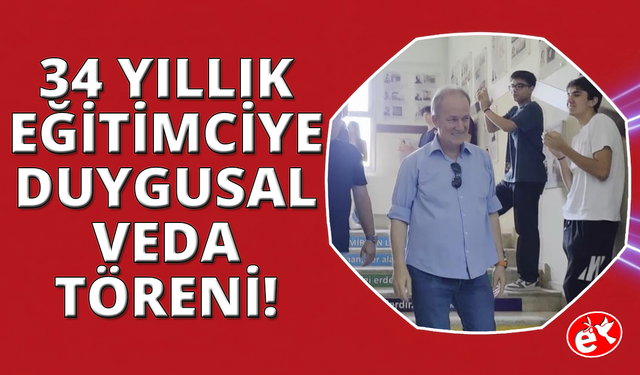 İzmir'de 34 yıllık öğretmene duygusal veda