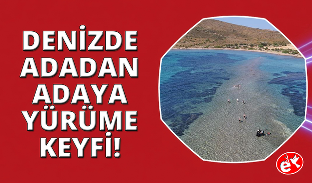 Adadan, adaya denizin içinden yürüyerek geçiyorlar