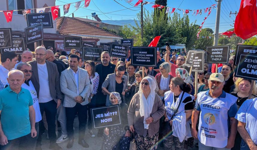 Selçuk'ta JES protestosuna CHP desteği