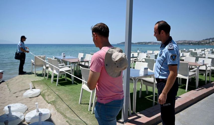 Kuşadası plajlarında ‘Kıyı Kanunu' denetimi