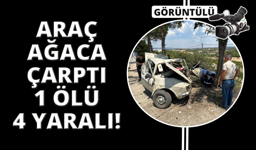 Manisa'da otomobil ağaca çarptı: 1 ölü 4 yaralı