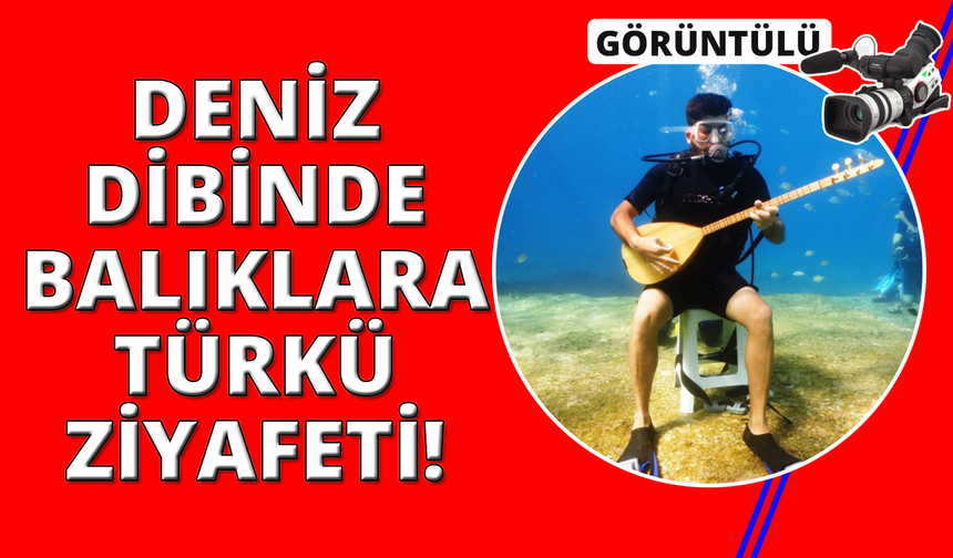 Deniz dibinde saz çalıp balıklara Neşet Ertaş türküsü dinletti