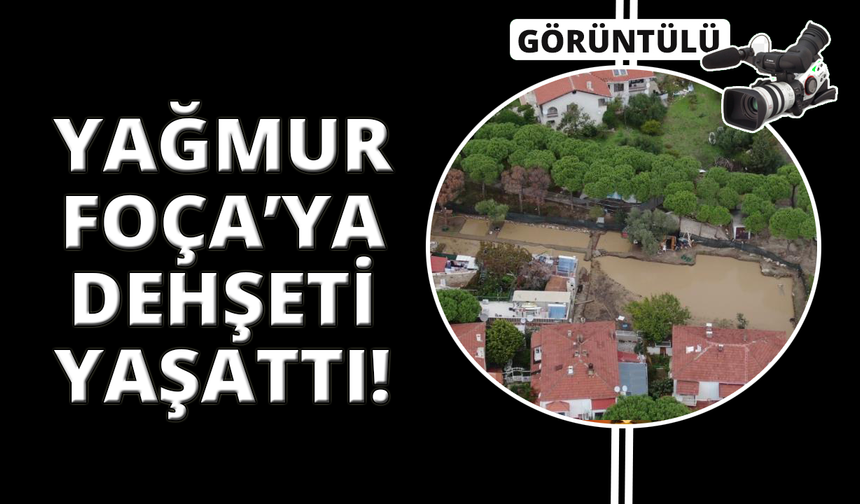 Foça'da selin ardından sokaklar çamur deryasına döndü