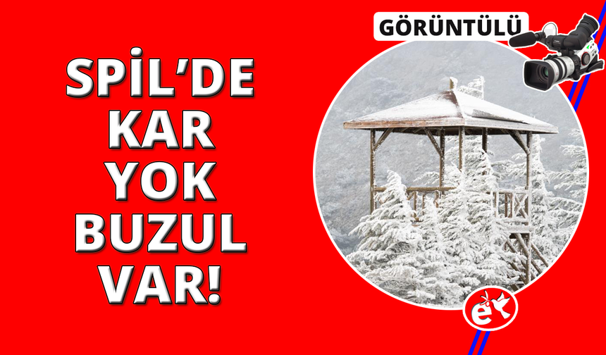 Kar yağışından mahrum kalan Spil Dağı kırağı örtüsüyle beyaza büründü
