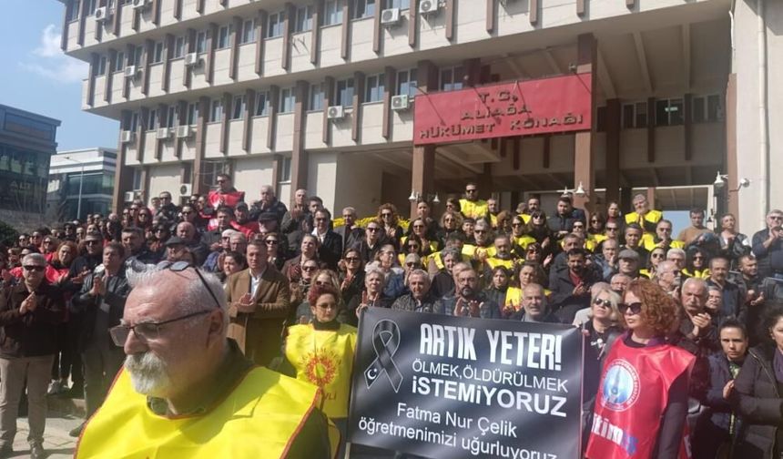 Aliağa'da eğitimcilerden şiddete karşı ortak tepki