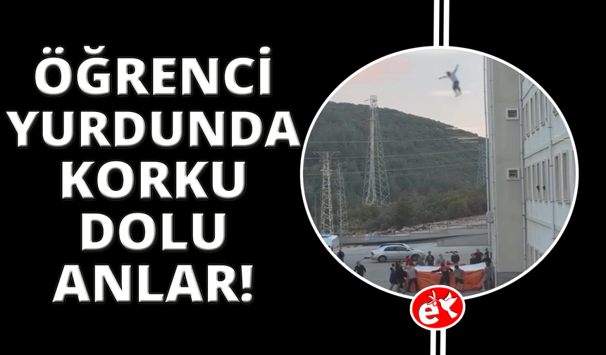 Muğla'da yurdun camına çıkan genç hava yastığına atladı
