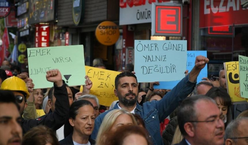 Kuşadası’nda 1 Mayıs kutlamaları Ömer Günel mitingine döndü