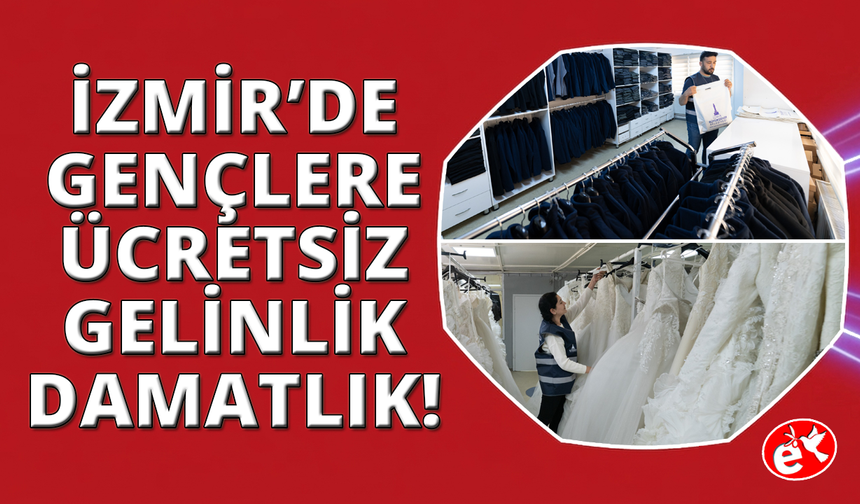 İzmir'de yuva kuranlara ücretsiz gelinlik ve damatlık