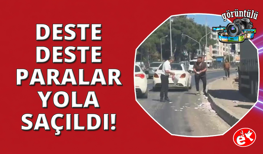 Deste deste paralar yola saçıldı, trafik tamamen durdu
