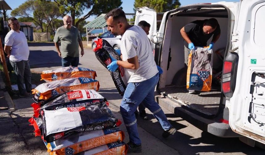 Ayvalık’ta can dostlar için yaklaşık 1 ton mama toplandı