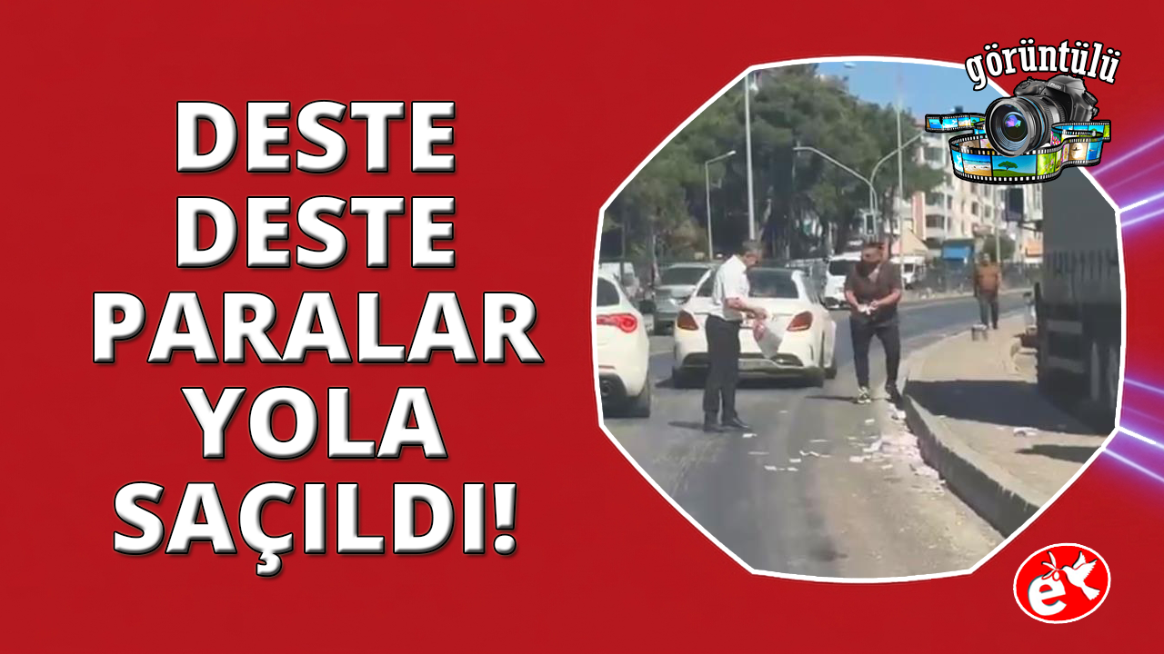 Deste deste paralar yola saçıldı, trafik tamamen durdu